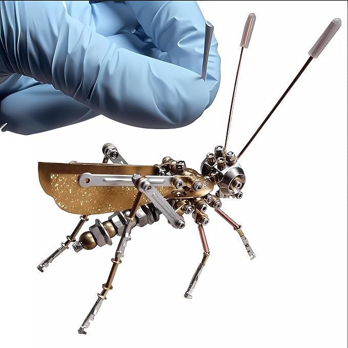 Mechanical Metal DIY 3D Insect Cricke Model Brass Puzzle Kits Puzzle for Adults, Steampunk Electric Mechanical, Assembly DIY Gift Craft Hobby for Men Christmas Decorations(Cricket)