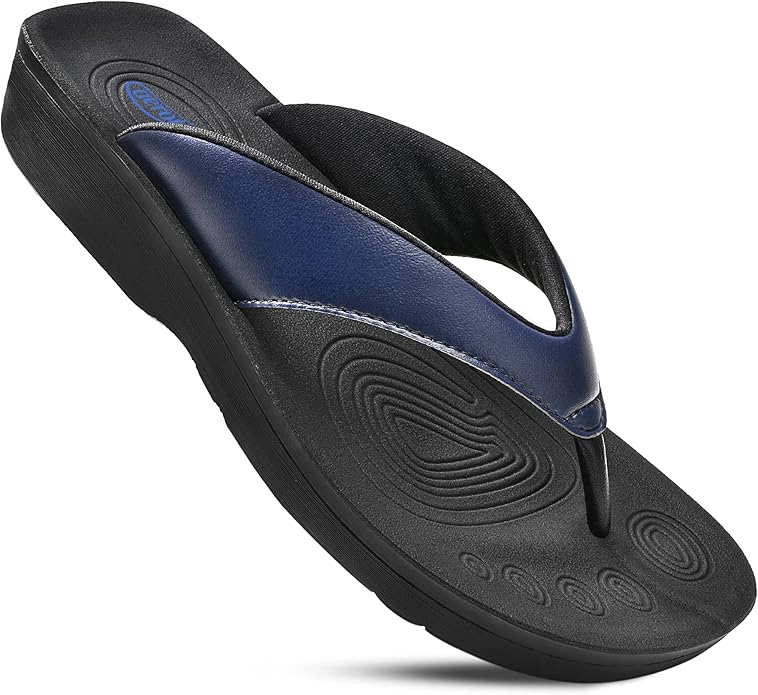 AEROTHOTIC Arch Support Flip Flops for women Stylish Cushioned Padded Straps with Soft Toe Post Slip on Footwear Dressy Tr...