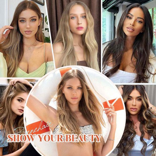 Benehair Miracle Wire Hair Extension for Women Real Human Wavy Invisible Wire Adjustable Natural Black Hair Extension 16inch for Thinning Hair #1B