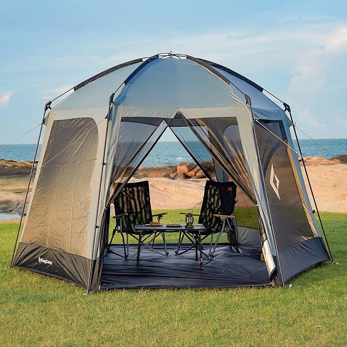 KingCamp Screen Tent, Camping Tent for 6-8 Person 12' x 12' Portable Screen House Room with Detachable Sunshade for Campin...