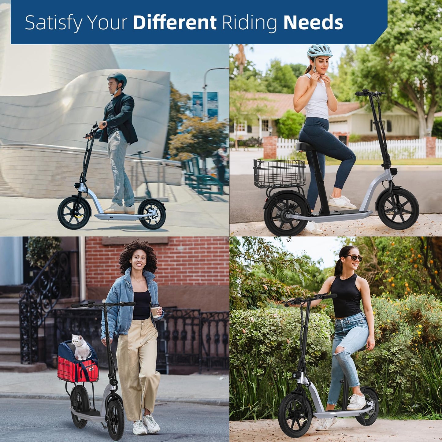 Hiboy Electric Scooter, 31-Mile Range & 22MPH, 450W Motor Electric Scooter Adults, 14" Pneumatic Tires, Foldable Escooter with Seat & Detachable Basket, UL-Certified