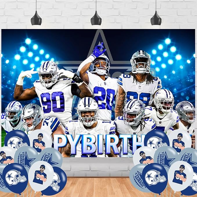 Cowboys of Dallas Backdrop 5x3 Vinyl Dallas Football Birthday Party Supplies Photography Background Picture Photoshoot Cak...