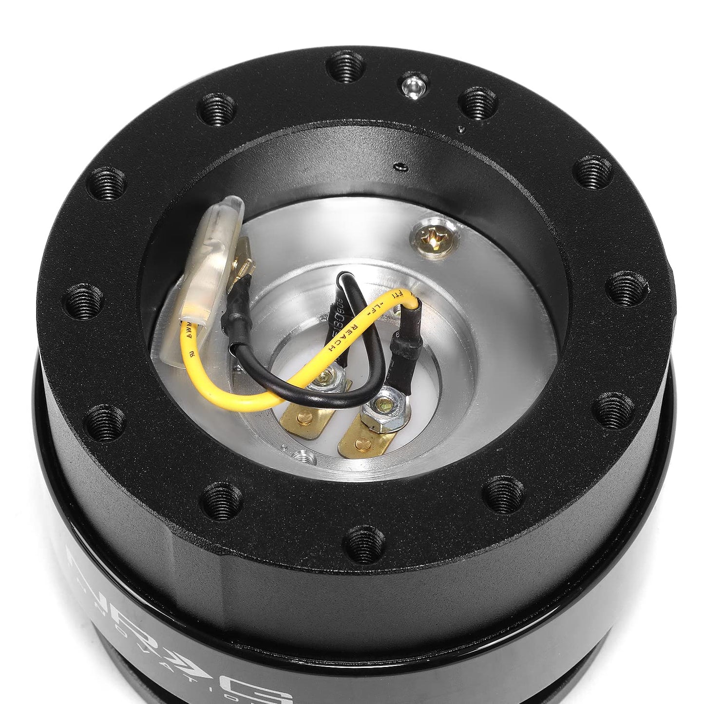 NRG Innovations Race Steering Wheel Quick Release (Black Body/Black Ring), gen 2.0, NRG-SRK-200BK
