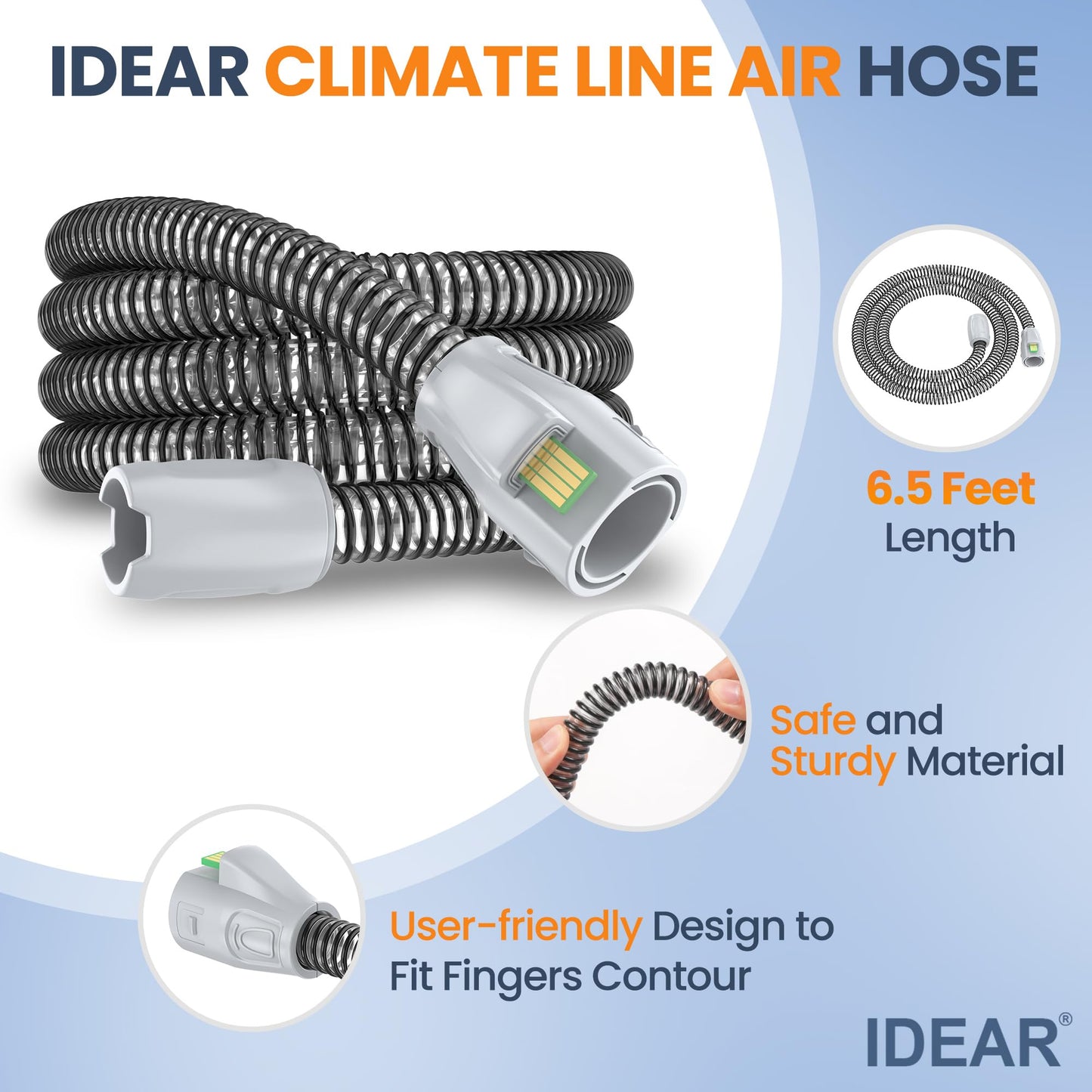 Improved Version Climate Line Air Hose Compatible with Airsense 11 and Aircurve 11 Only, Comes with Full-Length Zipper Fleece CPAP Hose Cover - IDEAR Reusable CPAP Supplies Great-Value Bundle