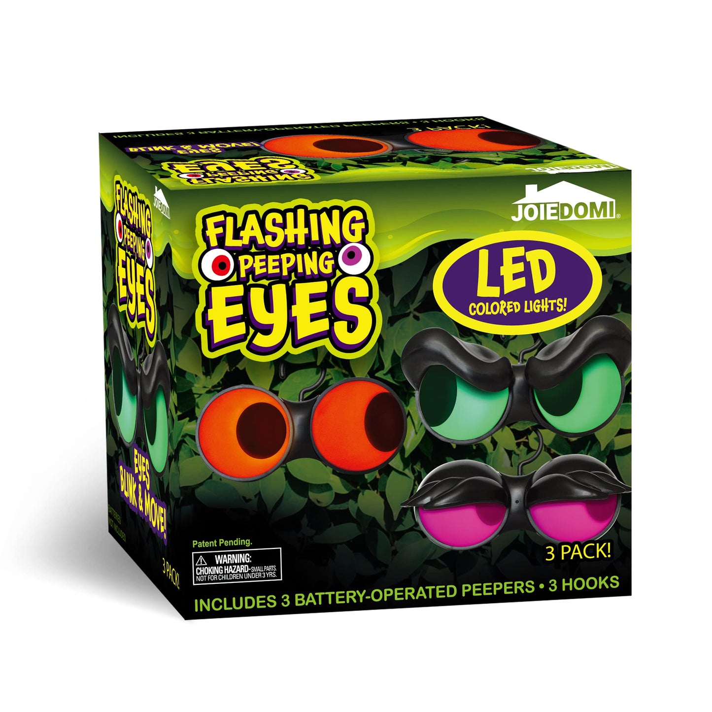Joiedomi 3 Pack Halloween Decorations Indoor Flashing Peeping Eyes Lights with Timer, Halloween Glowing Decorations Outdoor Party Supplies, Spooky Animated Lights Eyes Decor for Yard Lawn Garden