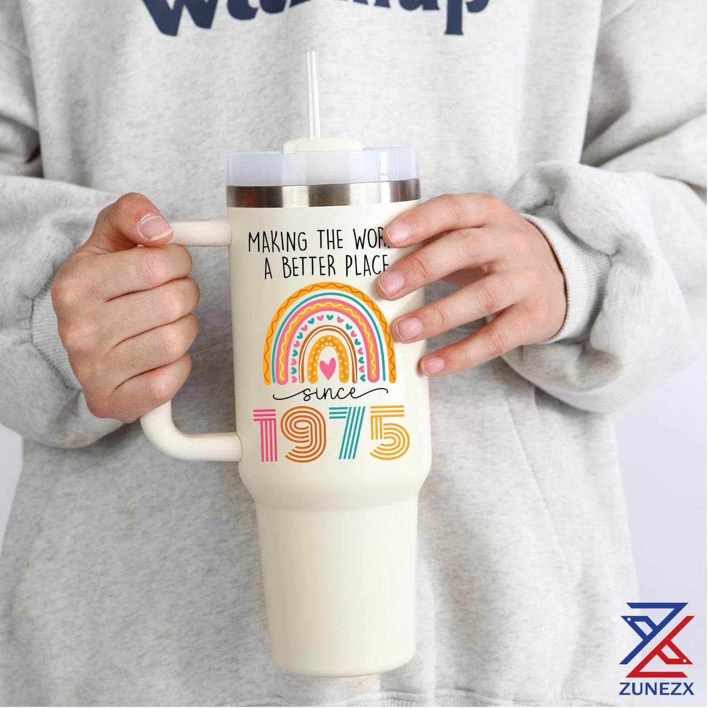 ZUNEZX 50th Birthday Gifts For Her, Women - 1975 Birthday Gift For Women - Cool Birthday Gift For 50 Year Old Woman - 50 And Fabulous Gift For Women - Gift For Women Turning 50-50th Tumbler 40oz
