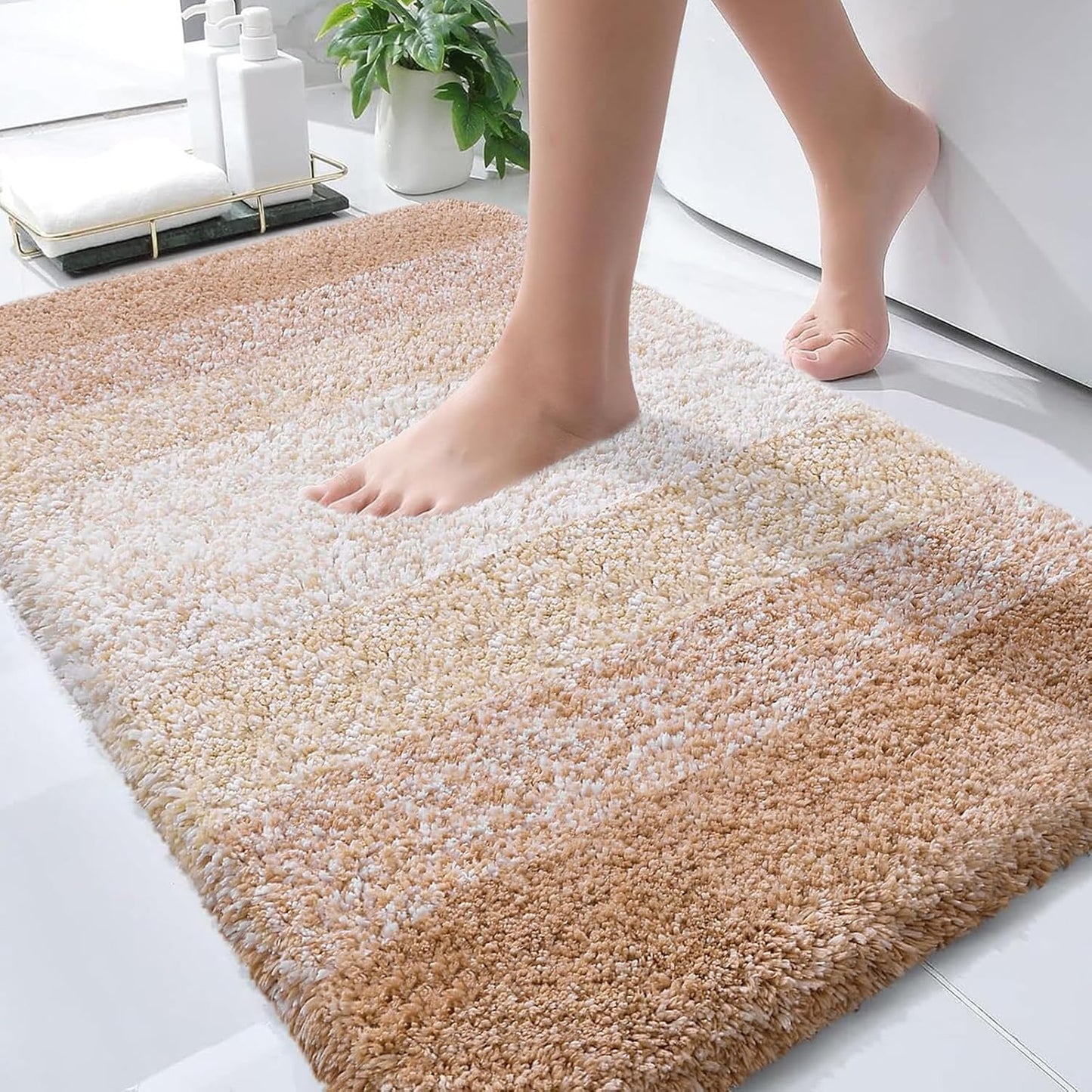 OLANLY Bathroom Rugs Mat 30x20, Extra Soft Absorbent Microfiber Bath Rugs, Rubber Backing, Quick Dry, Machine Washable Bath Mats for Bathroom Floor, Tub, Shower and Home Decor Accessories, Grey