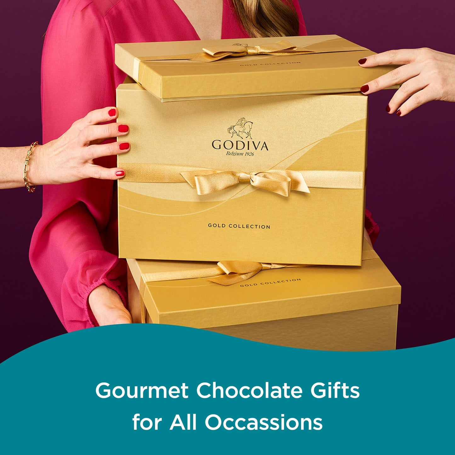 Godiva Chocolatier Birthday Ribbon 36-Piece Assorted Chocolate Gift Box – Gourmet Chocolate Candy Variety Pack – Dark Caramel, Milk Chocolate, Nuts– Gift Basket for Birthday and Anniversary
