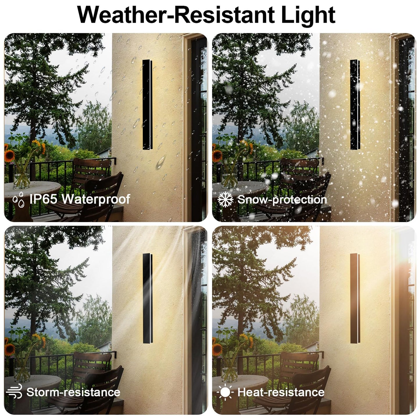 GREMLBUK 47 Inch Outdoor Wall Lights Long Exterior Wall Light Sconce Modern LED Outside Porch Wall Light 3000K IP65 Waterproof Wall Mount Exterior Light Fixtures for House Garage