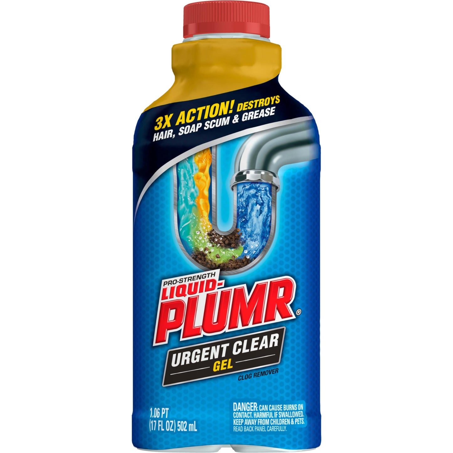 Liquid-Plumr Pro-Strength Urgent Clear, Liquid Drain Cleaner, 17 Ounces
