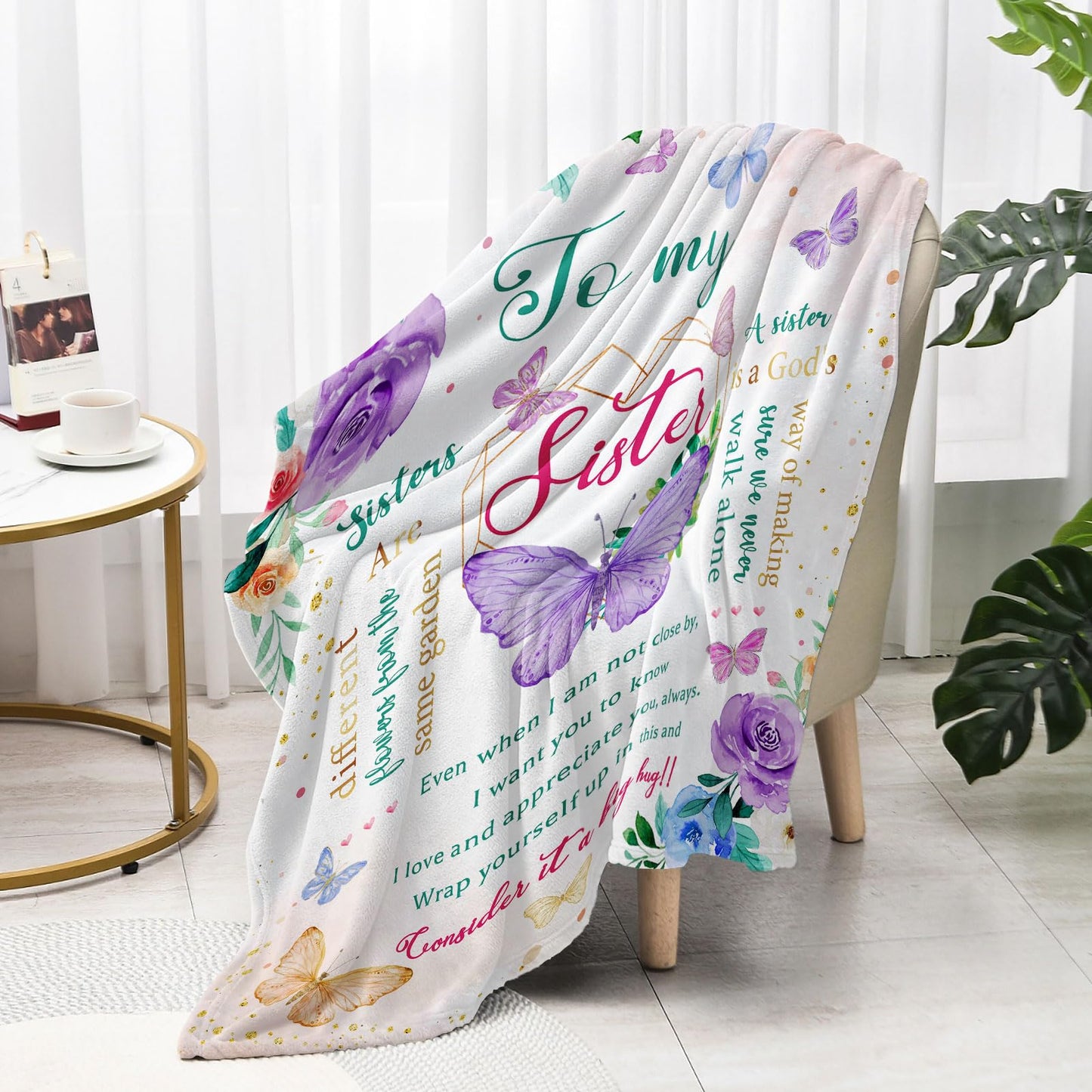 Sisters Gifts from Sister, Sister Birthday Gift Ideas, Best Gifts for Sisters from Brother, Birthday Gifts for Sister Adult, Unique Gift for Sisters, to My Sister Gifts Throw Blanket 60" x 50"