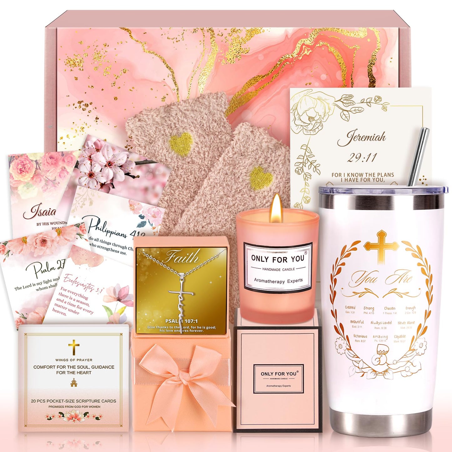 Christian Gifts For Women Faith - Inspirational Religious Birthday Gifts, Spiritual Baptism Gift For Mom, Grandma, Wife, Mothers, Best Friend, Sister, Catholic & Encouragement Gift box
