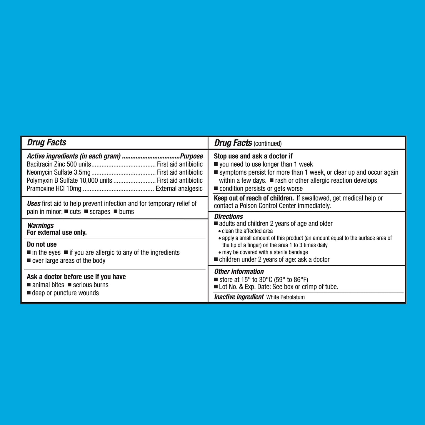 CareAll Triple Antibiotic Ointment + Pain Relief 1.0 oz (4 Pack), Dual Action First Aid for Minor Scrapes, Cuts, and Burns to Help Prevent Infection While Providing Maximum Strength Pain Relief.