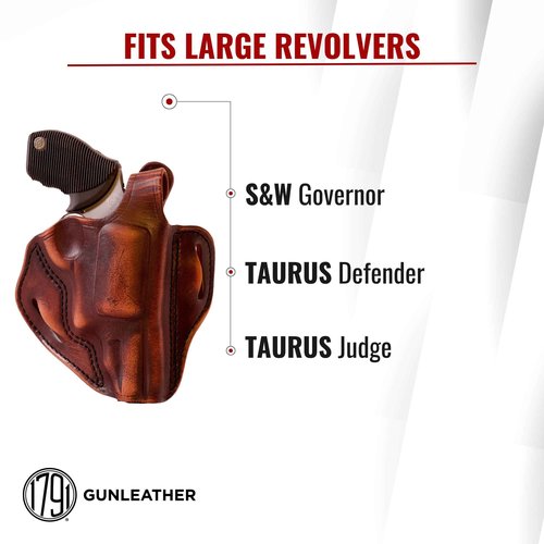 1791 GUNLEATHER Taurus Judge Holster, Leather Thumb Break Revolver Holster for Z Frame Revolvers fits Taurus Judge (2.5" Cyl), Taurus Public Defender, SW Governor - Right Handed