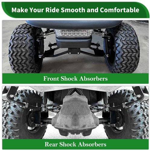 Cartalia Upgraded Golf Cart Front and Rear Shock Absorbers Kit 4 PCS for Club Car DS G&E 1988-up, Precedent G&E 2004-up, Tempo 2018-up, lifted Cart Shocks Replaces OEM 1014235,1014236,1010991,1015813