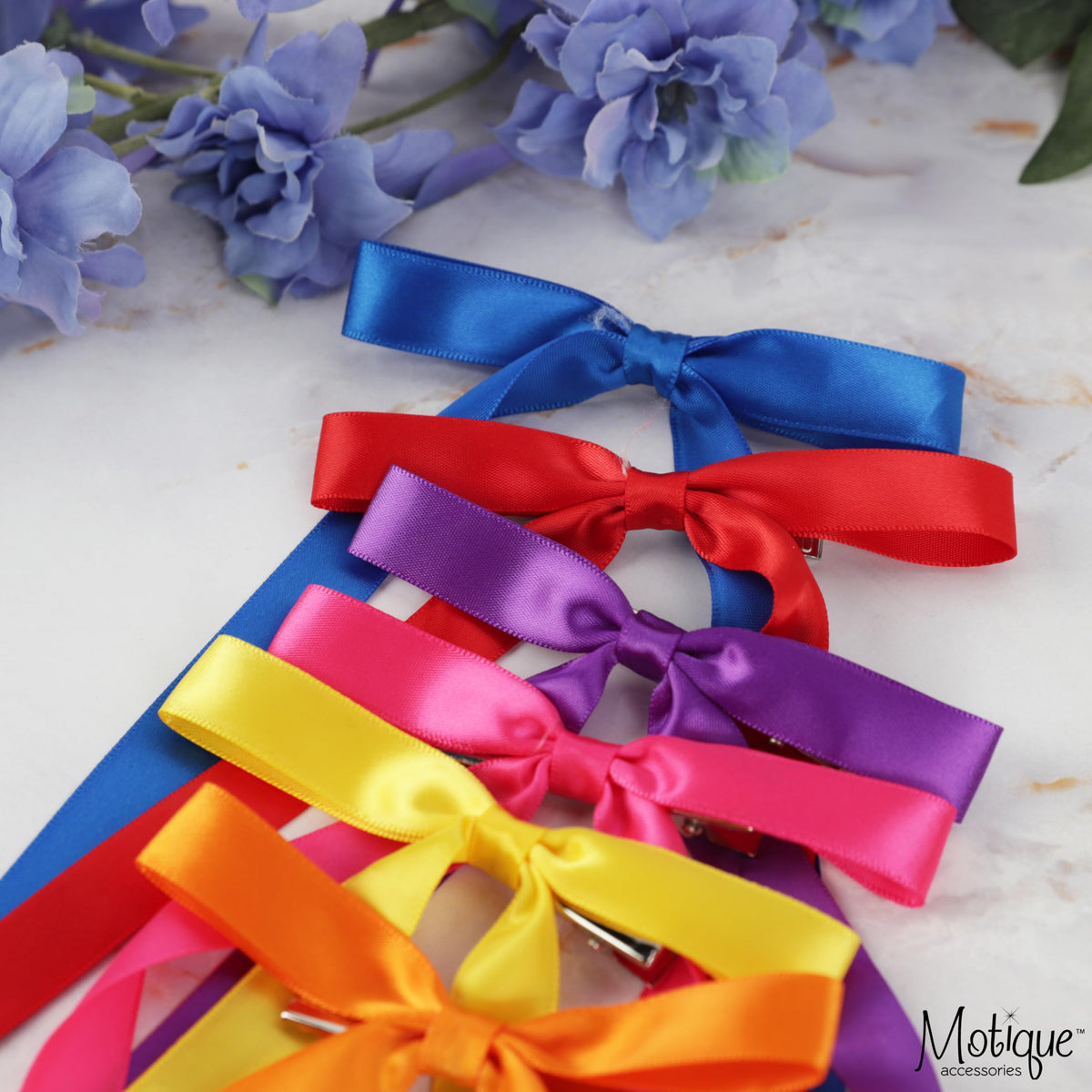 2PCS Silky Satin Hair Bows Hair Clip Ribbon Accessories Ponytail Holder Hair Bow for Women Girls Teens (Brown)