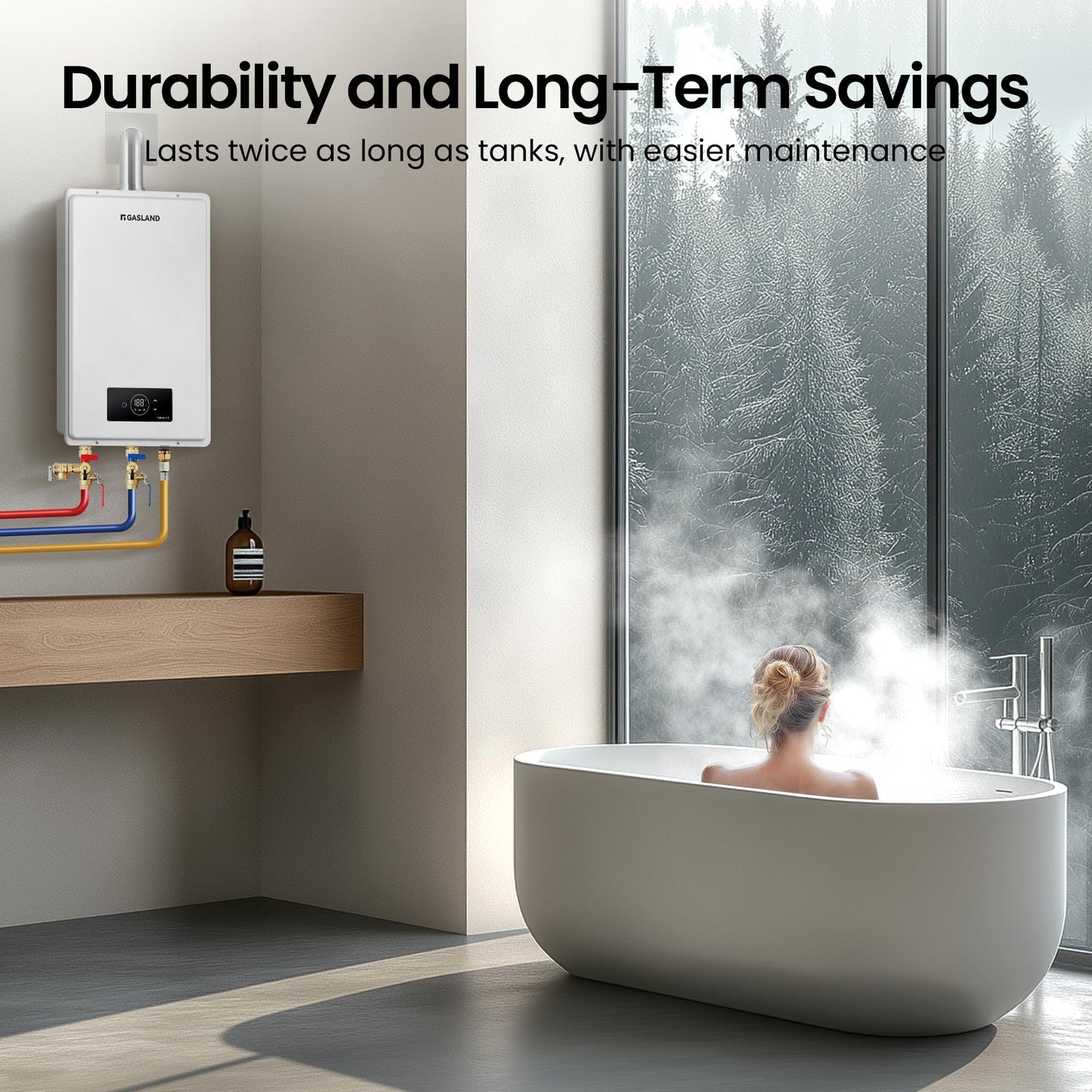 GASLAND Gasmart C Propane Tankless Gas Water Heater, Whole House Up to 6.86 GPM 199,000 BTU CSA Certified Indoor Installation Residential Instant Hot Water Heater, CS686LP