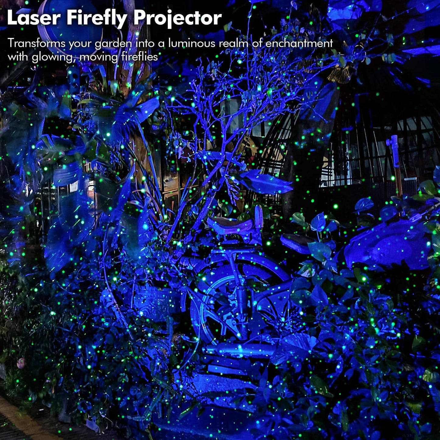 Dalanpa Firefly Garden Lights Laser Star Projector, Outdoor Decorative Lighting with Blue Nebula for Garden Indoor Outdoor