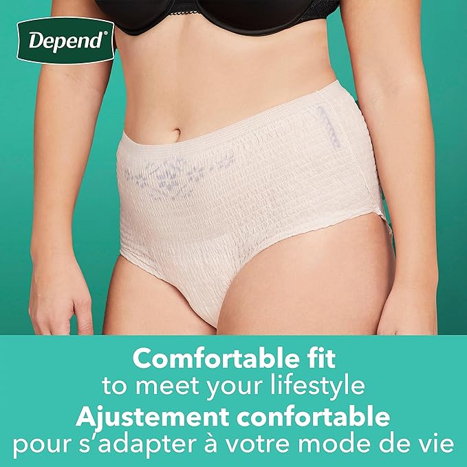 Depend FIT-Flex Incontinence Underwear for Women, Blush, Medium, 42 Count