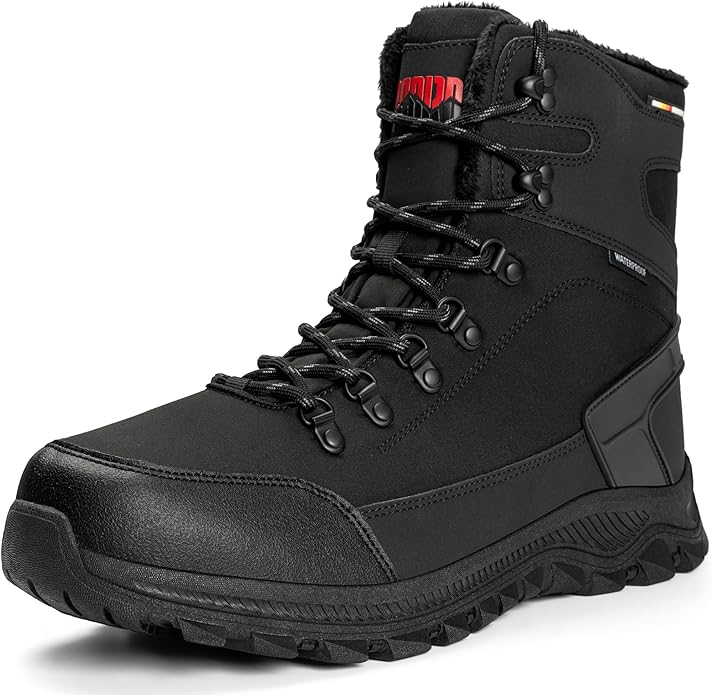 R CORD Snow Boots for Men Non-slip Waterproof Insulated Mens Snow Boots Mens Winter Boots Hiking Boots Ankle for Outdoor A...