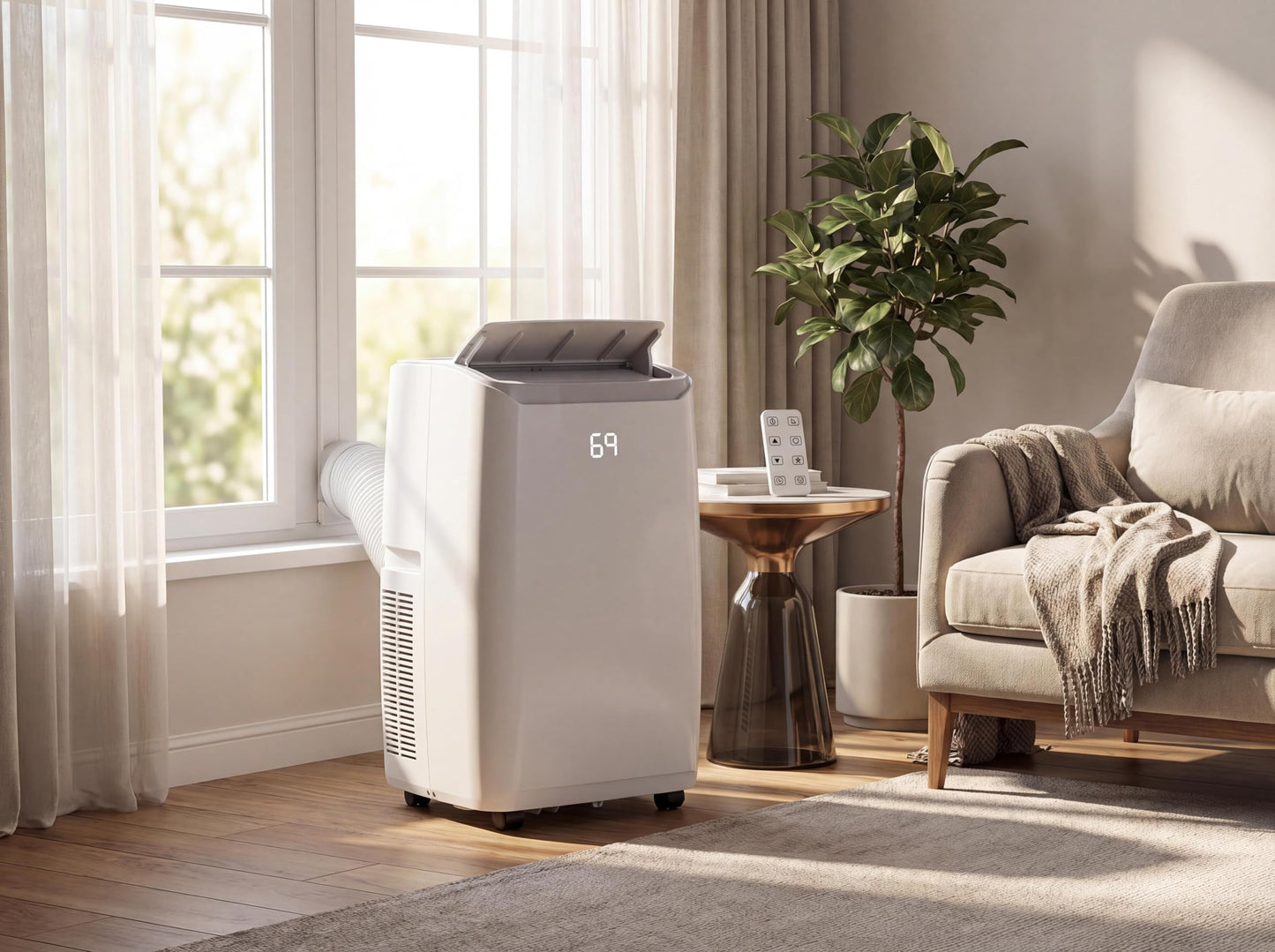 GarveeLife 14000 BTU Portable Air Conditioner - 3-in-1 Cooling, Dehumidifier & Fan, for Rooms Up to 750 Sq.Ft, Quiet 51 dB, Remote & Timer Included
