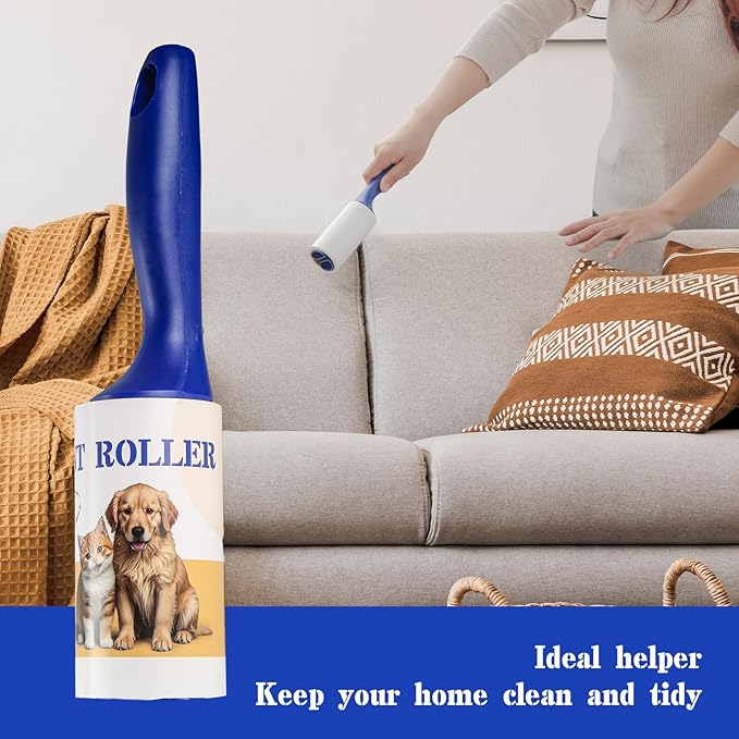 Extra Sticky Pet Hair Lint Roller, Pet Roller Hair Remover, Lint Rollers for Clothes, Furniture, Couch, Carpet, Dog Cat Hair Removal (666 Sheets)