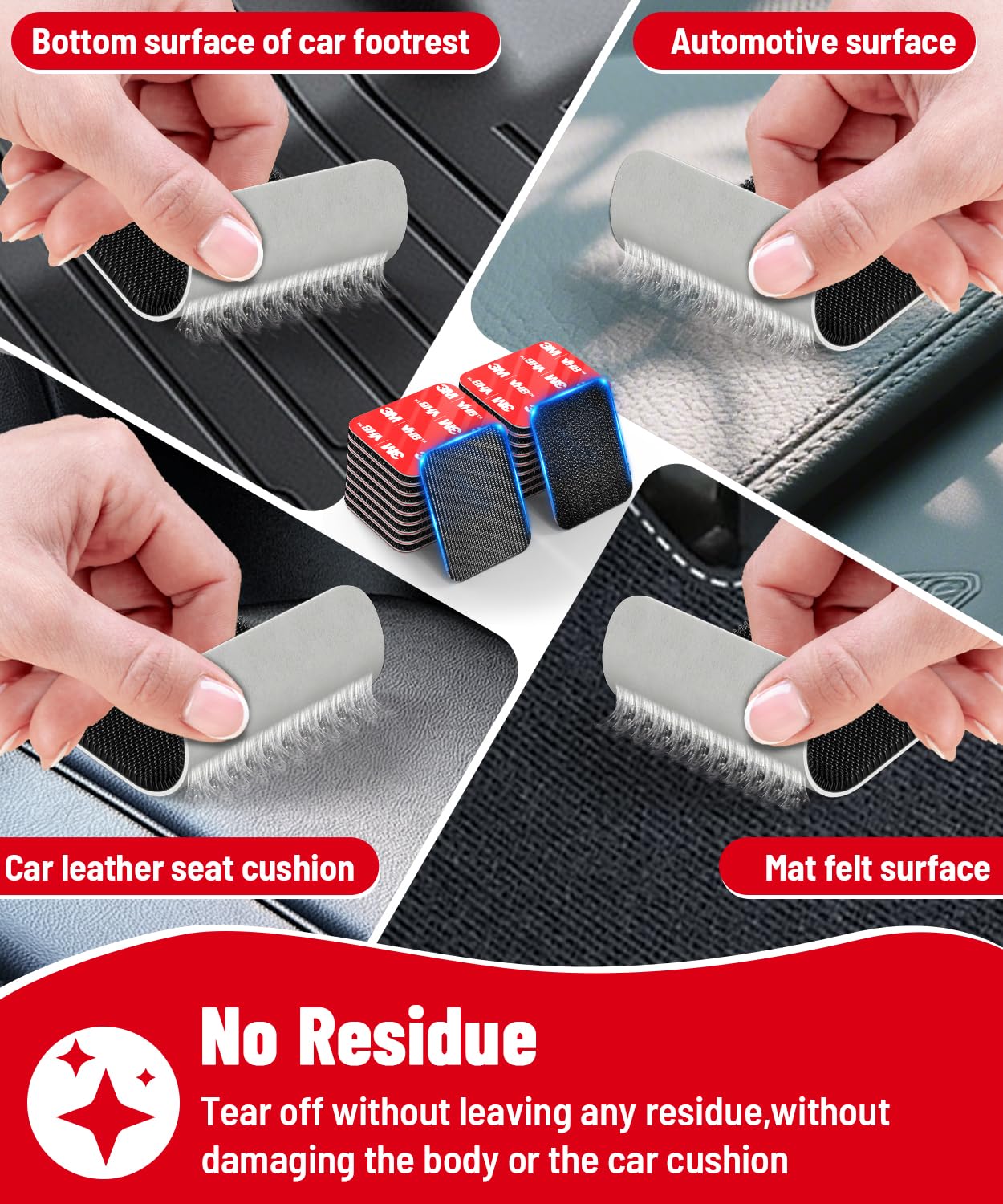 PHIXBEAR Hook and Loop Strips with Super Adhesive Heavy Duty, Heat Resistant Waterproof, Outdoor or Indoor Use, 16 Sets Black 1.57x1.97 Inch