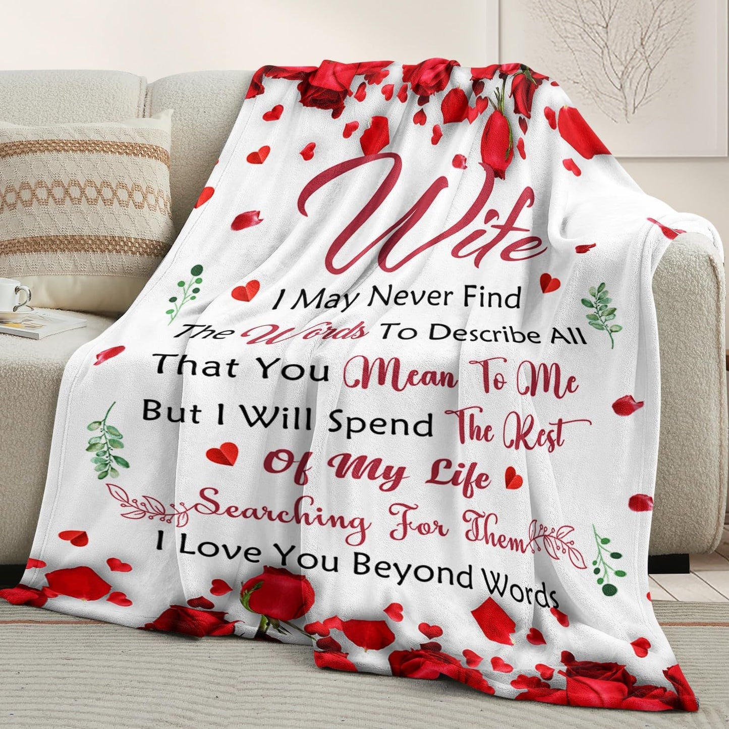 Gifts for Wife from Husband - Anniversary Wedding Gifts for Women - Wife Christmas & Birthday Gift Ideas - Romantic I Love You Gift for her - Valentines Present for Her - to My Wife's Blanket 50"x60"