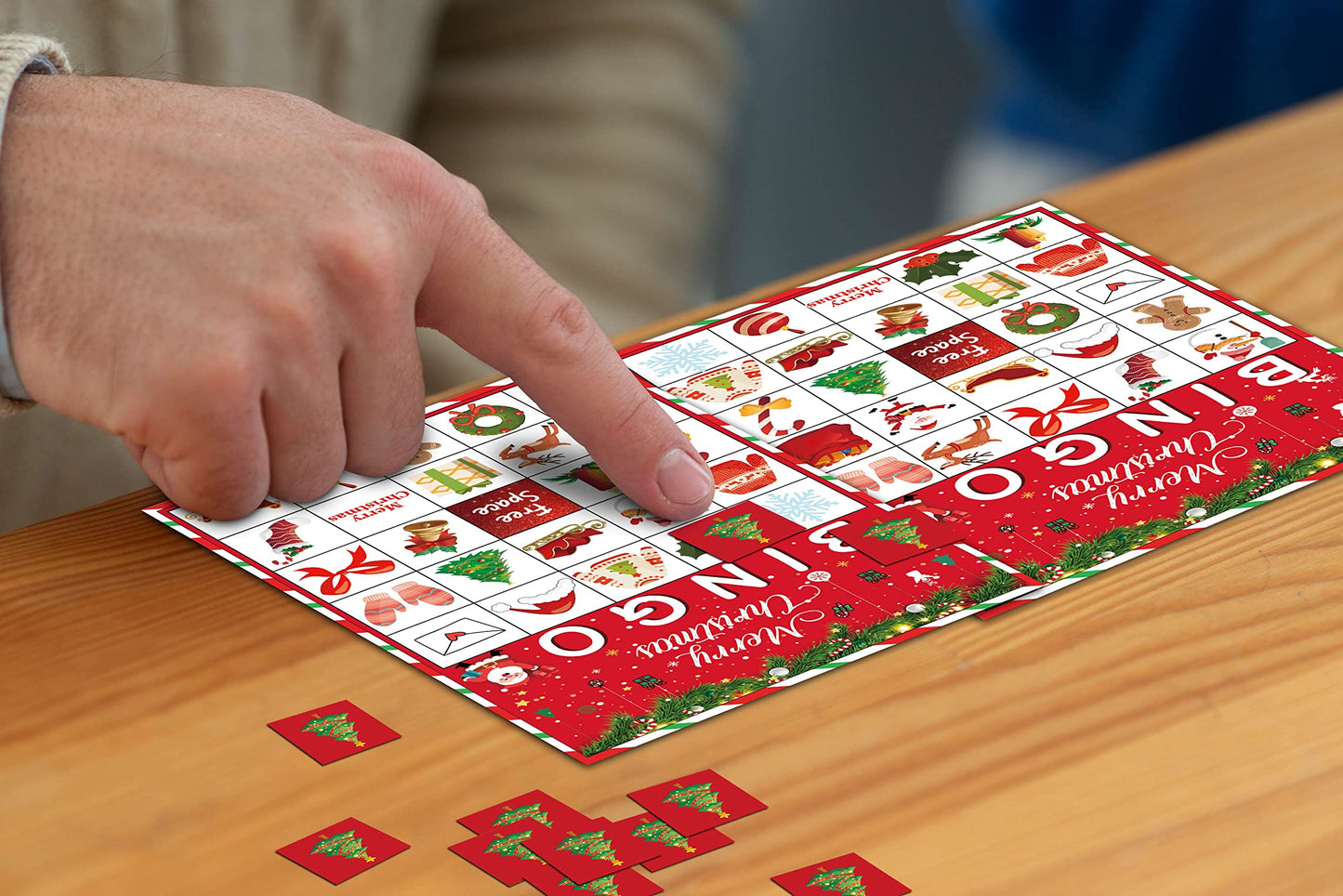 Disfuco Christmas Bingo Game, Christmas Bingo Games for Family, Xmas Party Games Bingo Cards, Christmas Party, Birthday, Winter Party Favors Supplies Decorations, 24 Players Bingo Game (A07)