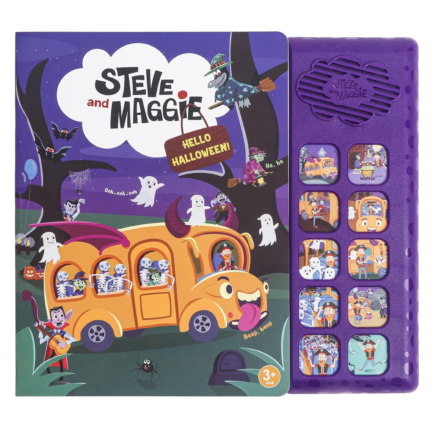 Steve and Maggie Sing-Alongs 10-Button Safe & Sound Book | Interactive Halloween Toys for Kids Ages 3-8 | Learning Books with Music Gifts for Boys & Girl