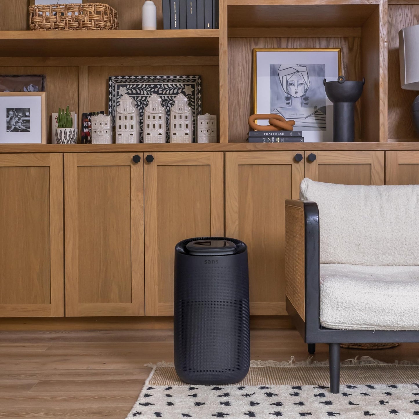 Sans HEPA 13 Air Purifier for Home Extra Large Rooms (1560 sq ft) | UV-C Sterilization & Carbon Odor Defense | Quiet 35dB Auto-Mode, Protect from Smoke, Pollutants, Dust & Allergens (Midnight)