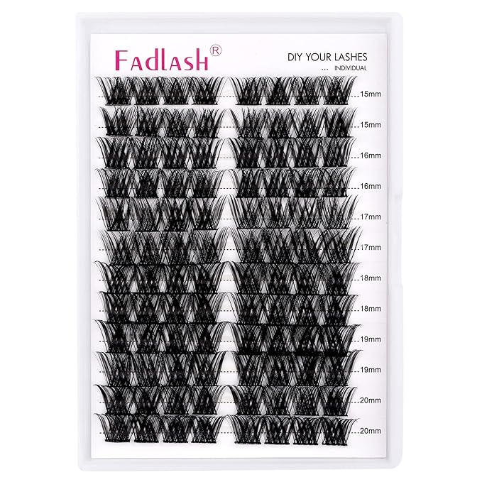 Lash Clusters 15-20mm 96Pcs Individual Lashes Cluster Mixed Tray D Curl Lash Clusters DIY Eyelash Extensions Individual Cluster Lashes DIY Lash Extension Kit Home (F2-0.07D, 15-20mm)