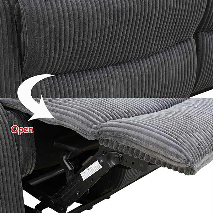 A Ainehome Recliner Sofa Set Loveseat Chair Furniture Sofa Set Living Room Furniture Set Grey Corduroy for Living Room/Small Space/Rv/House/Office/Theater Seating (A-Dark Grey Corduroy, Chair)