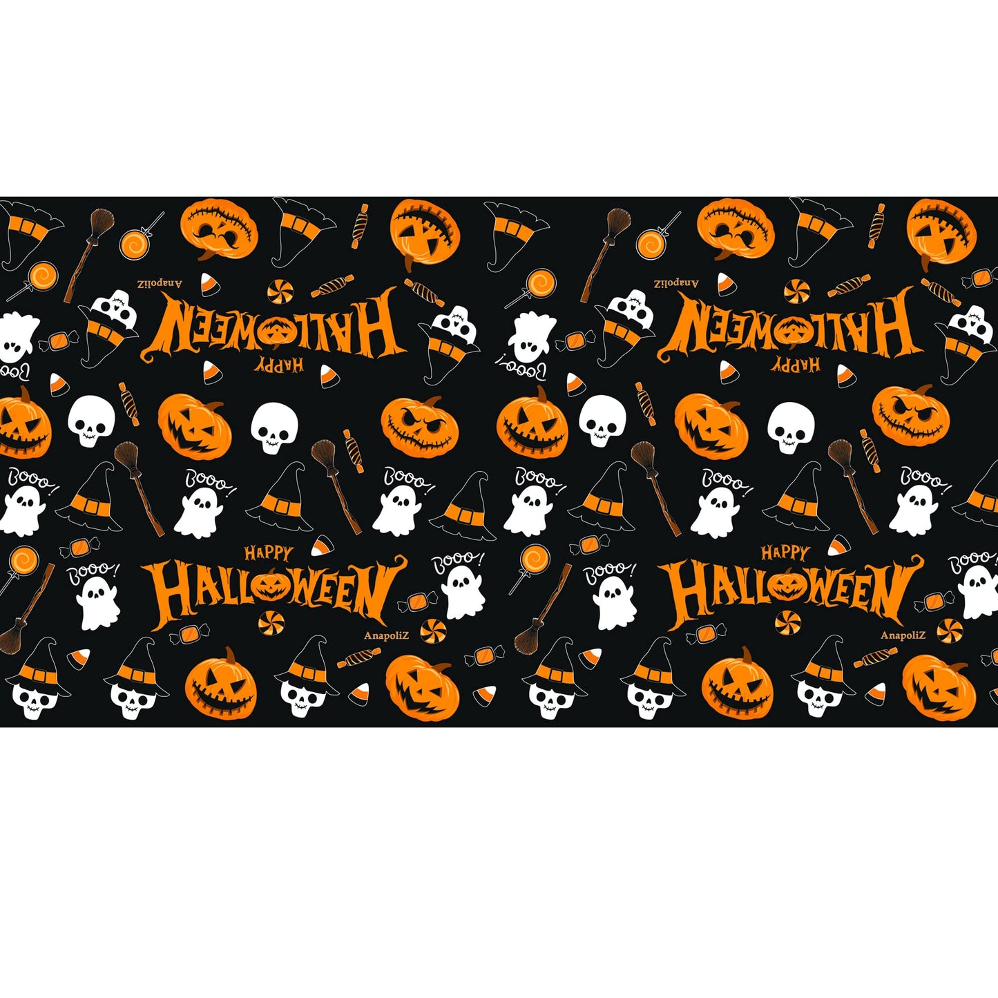 AnapoliZ Halloween Plastic Tablecloth | 3 Pcs Pack (54' x 102') | Rectangular Table Cover | Pumpkin, Witches Decoration | Party Tablecover