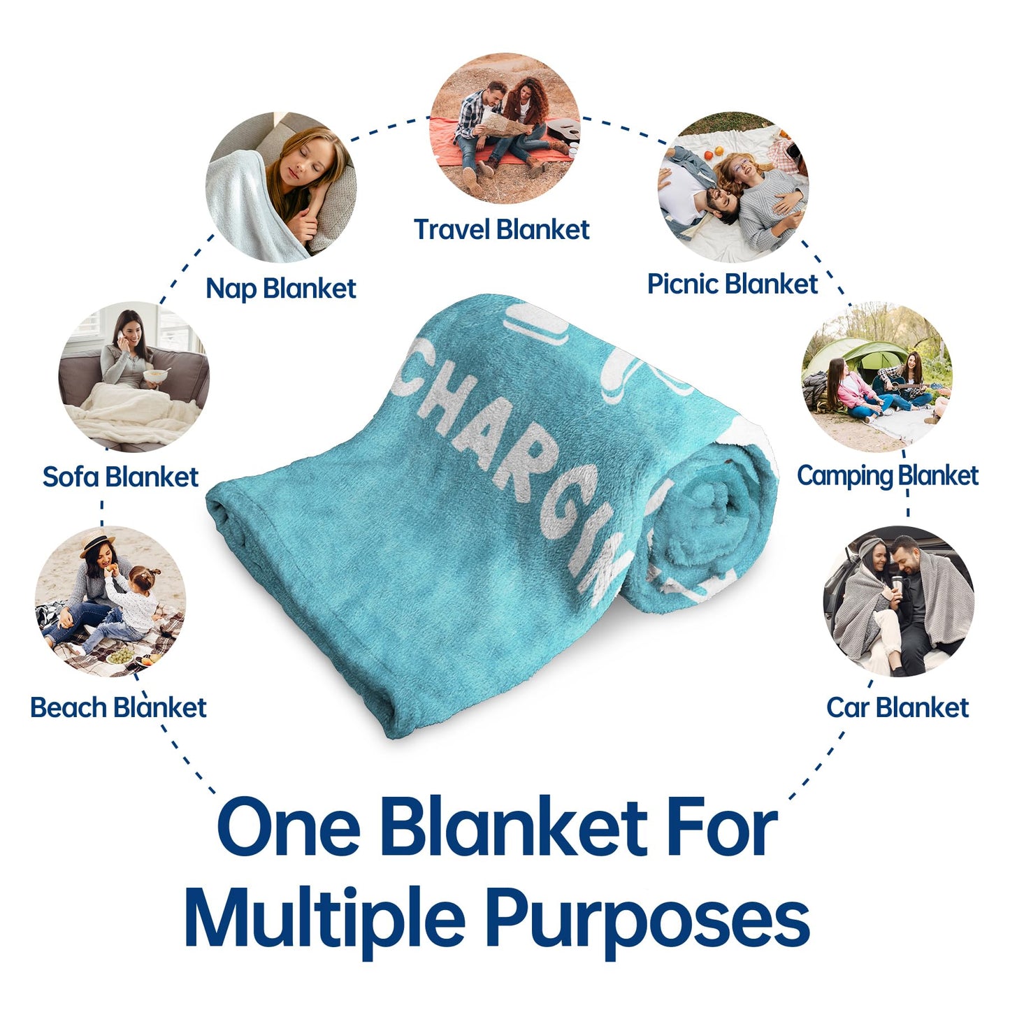 Funny Anniversary Birthday Gifts for Wife, Wife is Charging Sloth Blanket, Wifey Gifts from Husband, Wedding, Mother's Day, Valentines Day Present for Women, Super Soft Blanket for Her