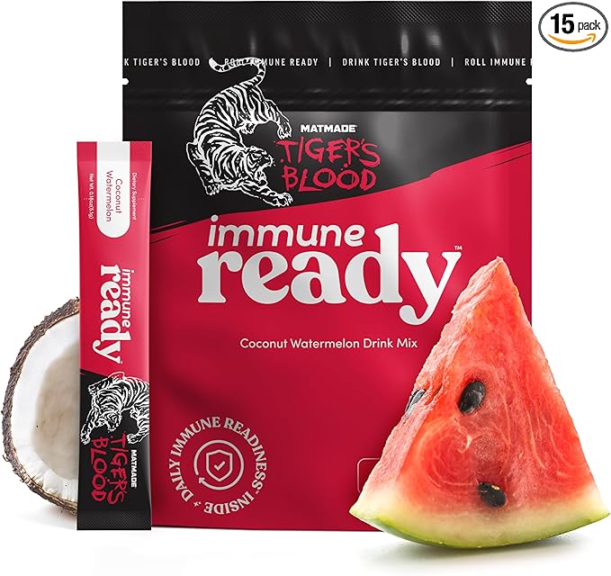Immune Ready™ Electrolytes Powder Packets – Vitamin C Immune Support Drink Mix with Zinc, D3 & Beta Glucan – Low Sugar Hyd...