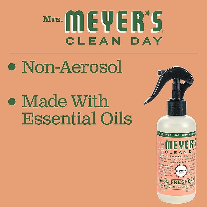 Mrs. Meyers Clean Day Room Freshener, Geranium, 8 Fluid Ounce (Pack of 3)
