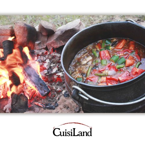 Cuisiland 3.2QT Cast Iron Potjie Cauldron Pot with Lid & 3 Legs – Pre-Seasoned South African-Style Campfire Pot for Outdoor Cooking, Soups, Stews & Braising – Heavy-Duty Cast Iron Dutch Oven