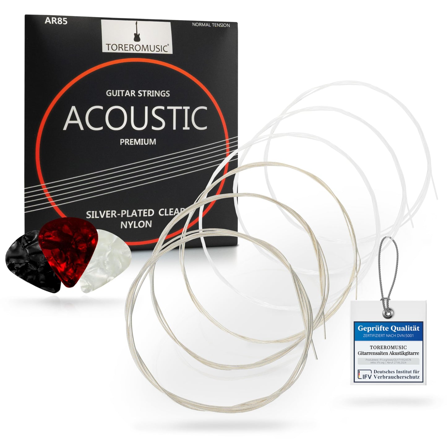 Toreromusic - Classical Guitar Strings Nylon And Silver Premium Nylon Strings For Acoustic And Classical Guitar (6 String Set) I