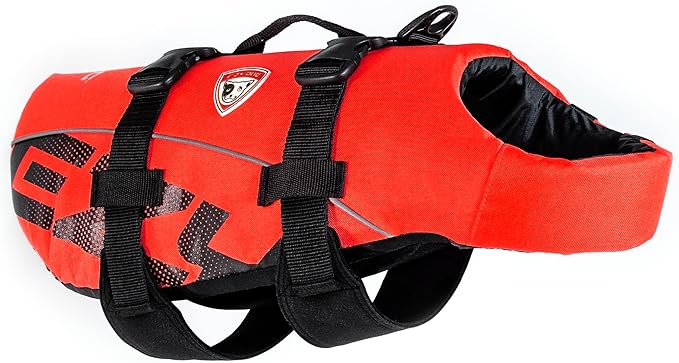 Ezydog DFD Dog Life Jacket - Adjustable Swimming Safety Vest with Reflective Trim & Durable Grab Handle - 50% More Flotati...
