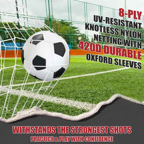 BaseGoal Soccer Goal,Soccer Net,Soccer Goals for Backyard,with Bow Frame,Collapsible Metal Base and Agility Ladder