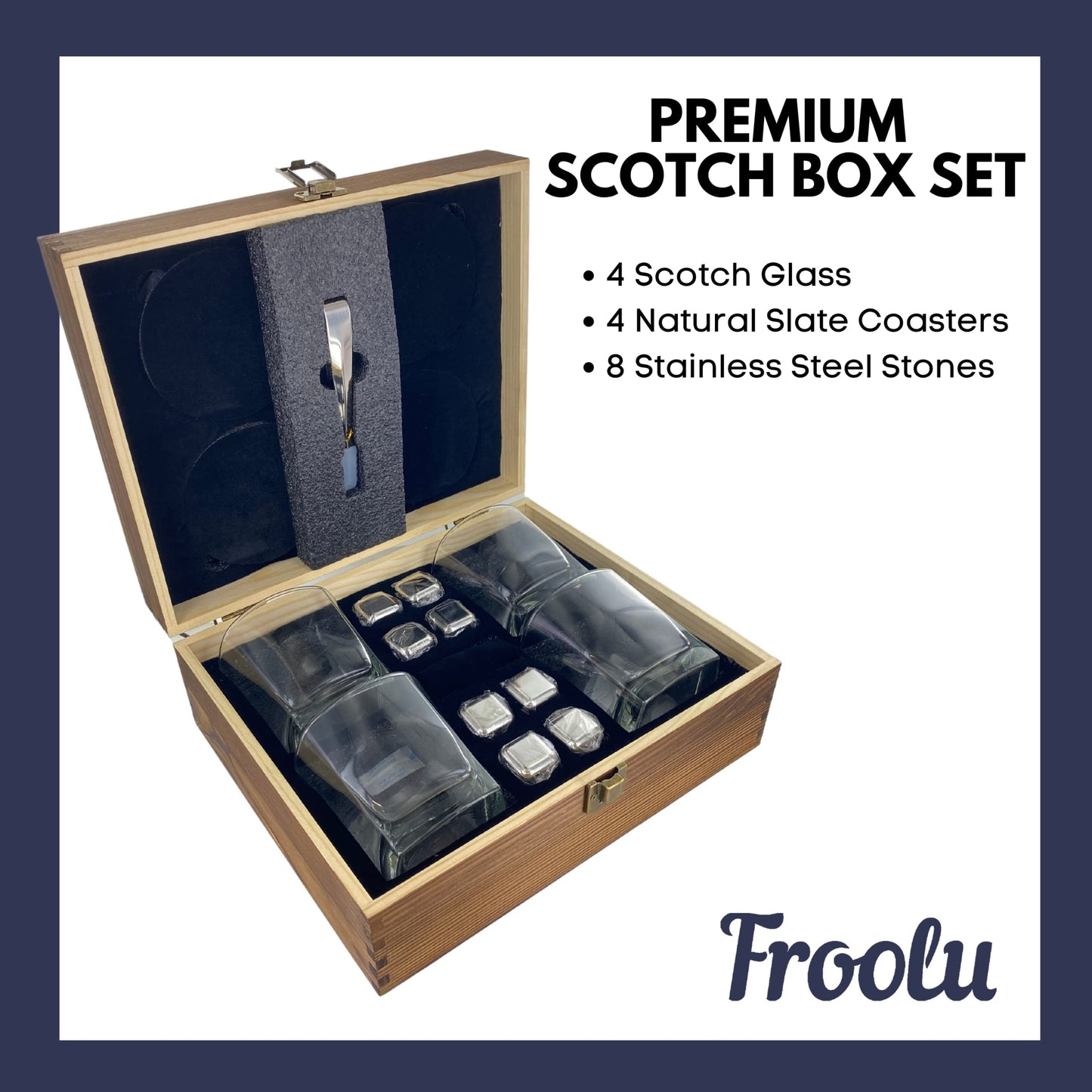 Custom Whiskey Glasses For Men - Premium Scotch Box Engraved Gift for Husband, Dad, Boyfriend - Personalized Bar Gifts for Bourbon Lovers - Christmas, Anniversary, Birthday