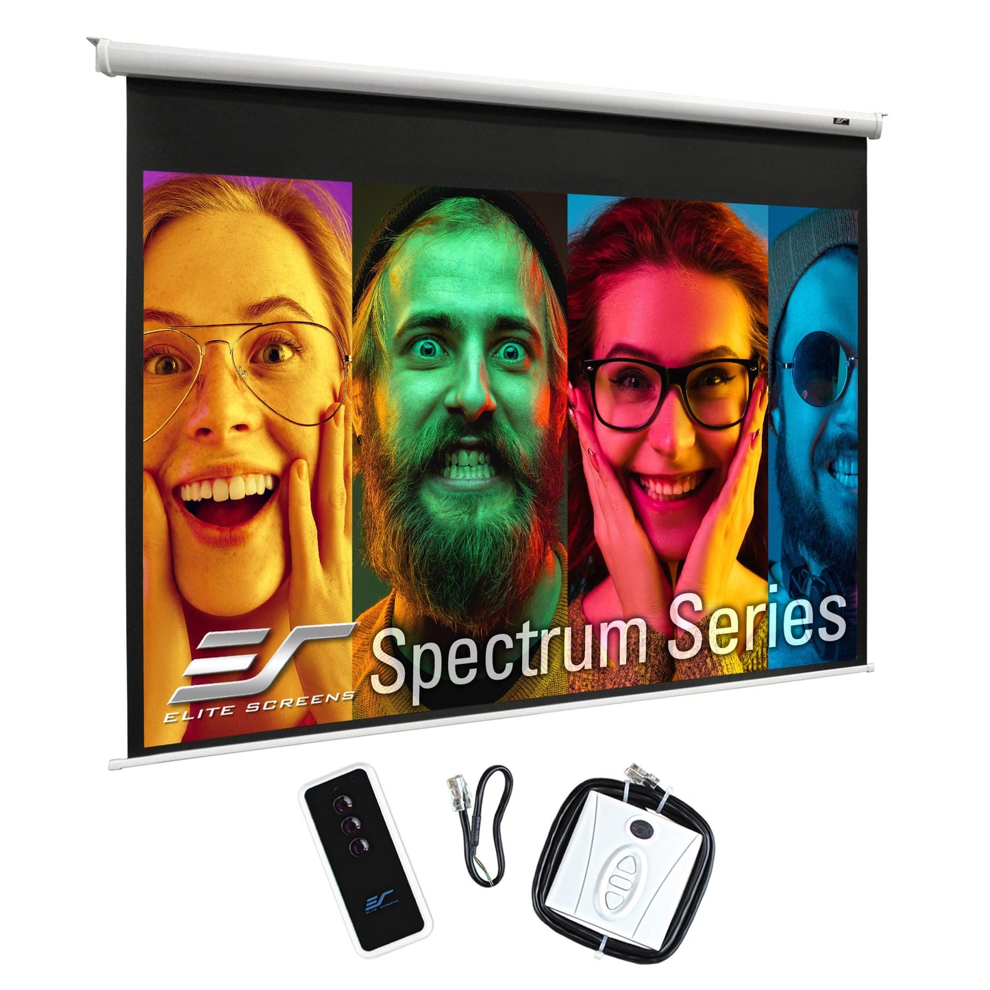 Elite Screens Spectrum 120-Inch 4:3 Electric Motorized Projector Screen, 4K/8K Ultra HD Ready, Home Theater, Classroom & Office, White Case, ELECTRIC120V