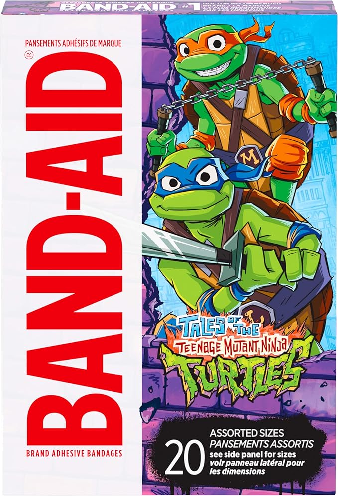 BAND-AID Brand Adhesive First Aid Bandages for Minor Cuts & Scrapes, Wound Care Featuring Nickelodeon TMNT Characters, Fun...