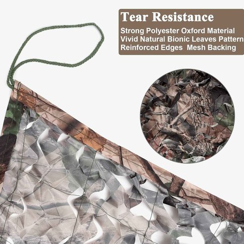 iunio Camo Netting Camouflage Netting, 10ft×10ft, 10x20ft, 20ft×20ft, Mesh Backing Oxford Fabric Camo Net Military Surplus, Hunting Blind for Deer Stand, Party Decorations, Photograph and Car Cover
