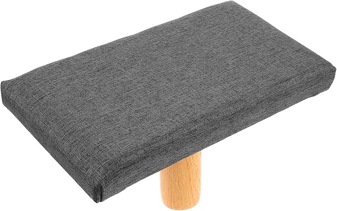 Bench Wood Seiza Stool with Cushion for Prayer and Ergonomic Single-Leg Balance Chair Stable Posture Support Grey Seat for Adults
