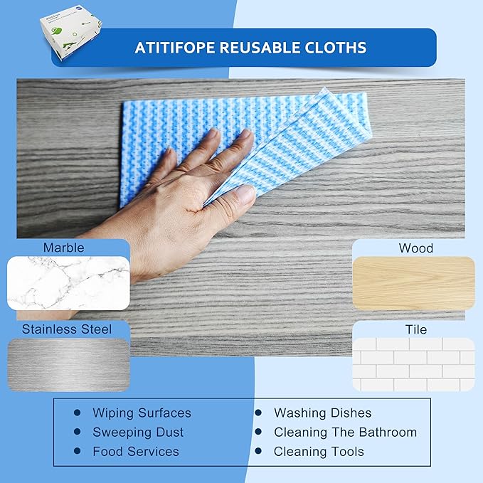 Reusable Cleaning Cloths,50 Count,Thickened Heavy Duty Wipes for Kitchen,Bathroom,Car-Multi-Purpose Cleaning Towels