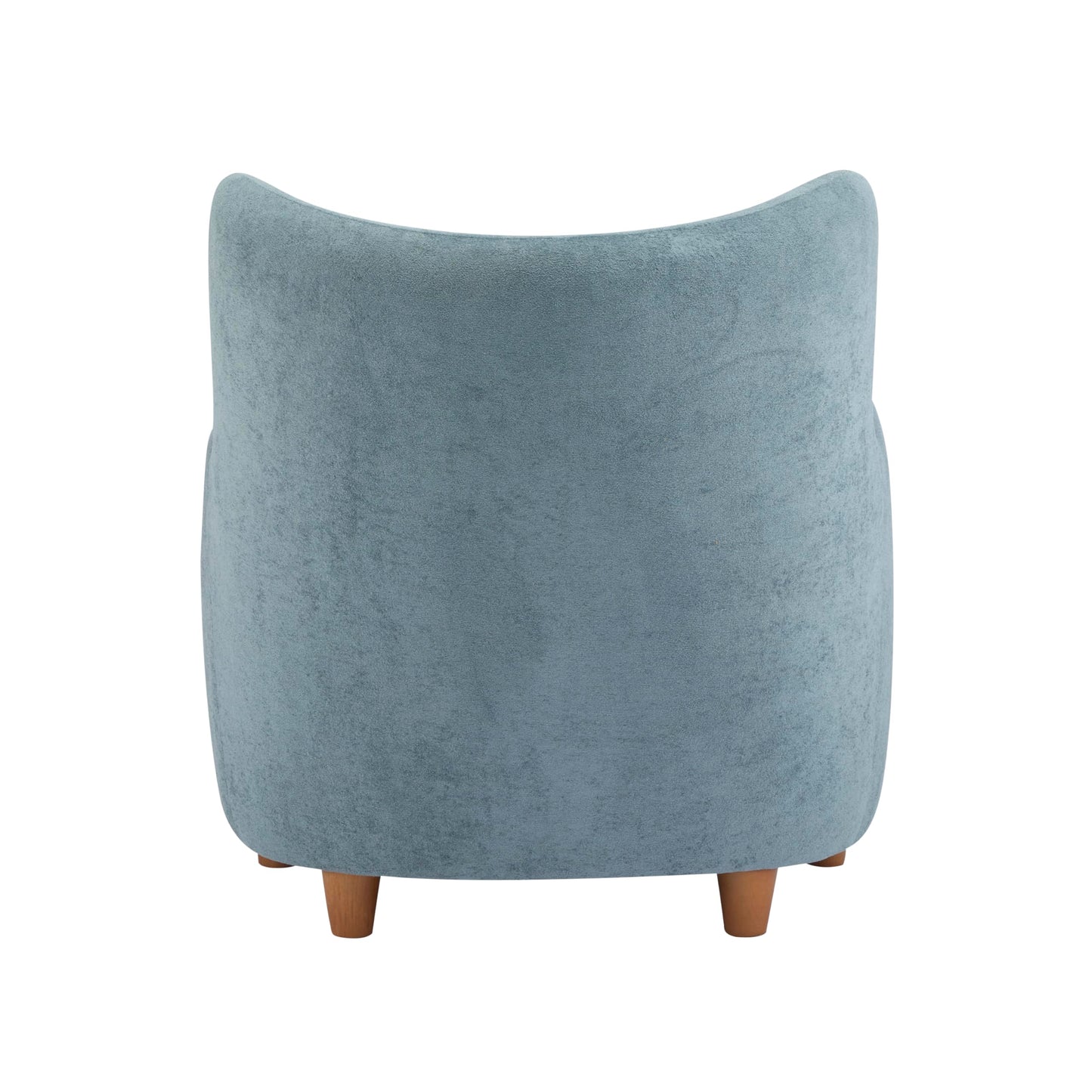 Christopher Knight Home Auden Wooden Low Profile Accent Chair, Velvet Upholstered Wingback Living Room Lounge Chair, Bedroom Comfy Reading Chair, Curved Backrest Single Sofa with Armrest, Dusty Blue