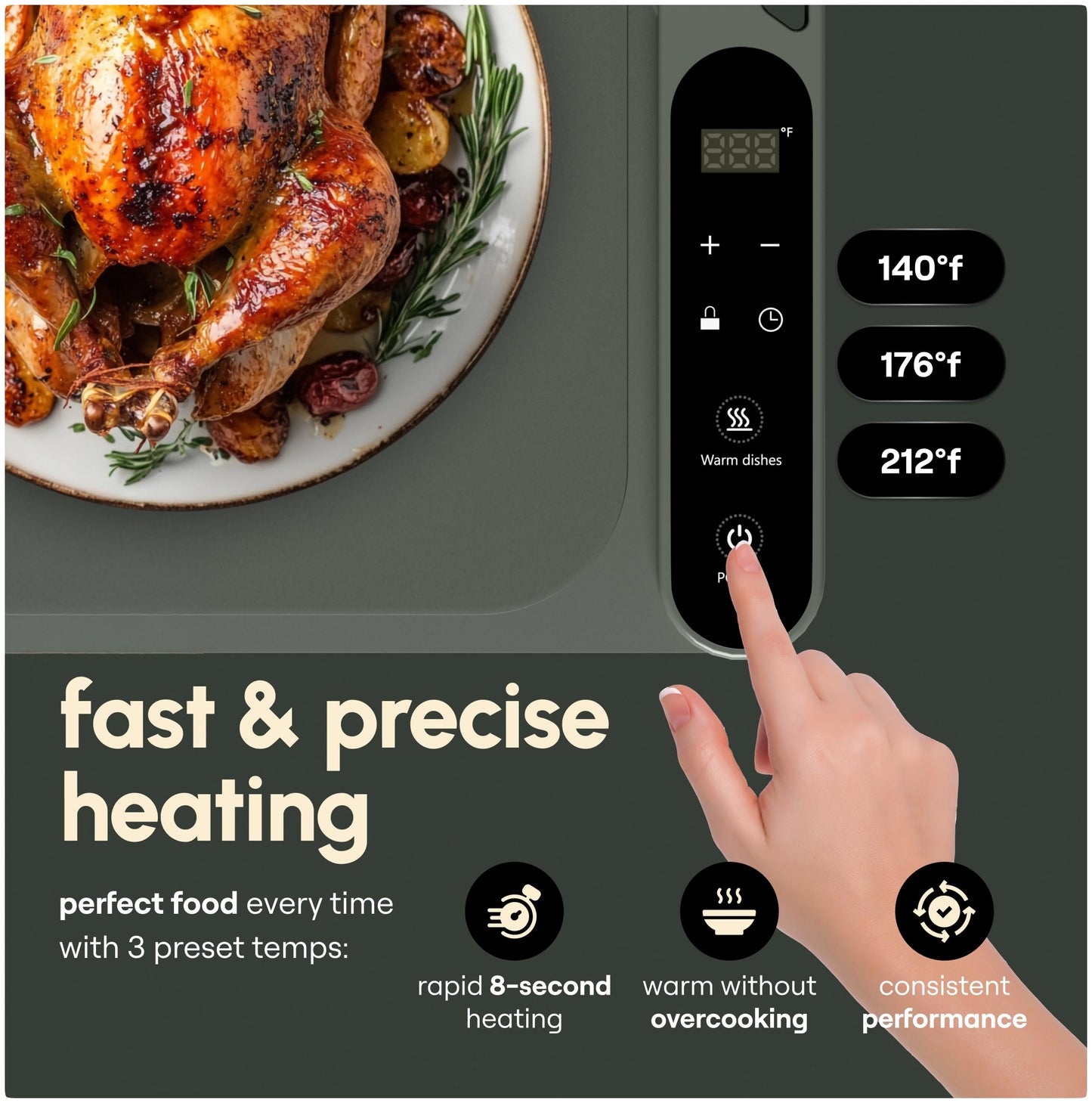 Quiveli Plateful Food Warming Mat For Food - 24x15", With Child Lock - Warming Pads For Food Heat Mats For Kitchen Counter - Food Warming Mat To Keep Food Warm For Party
