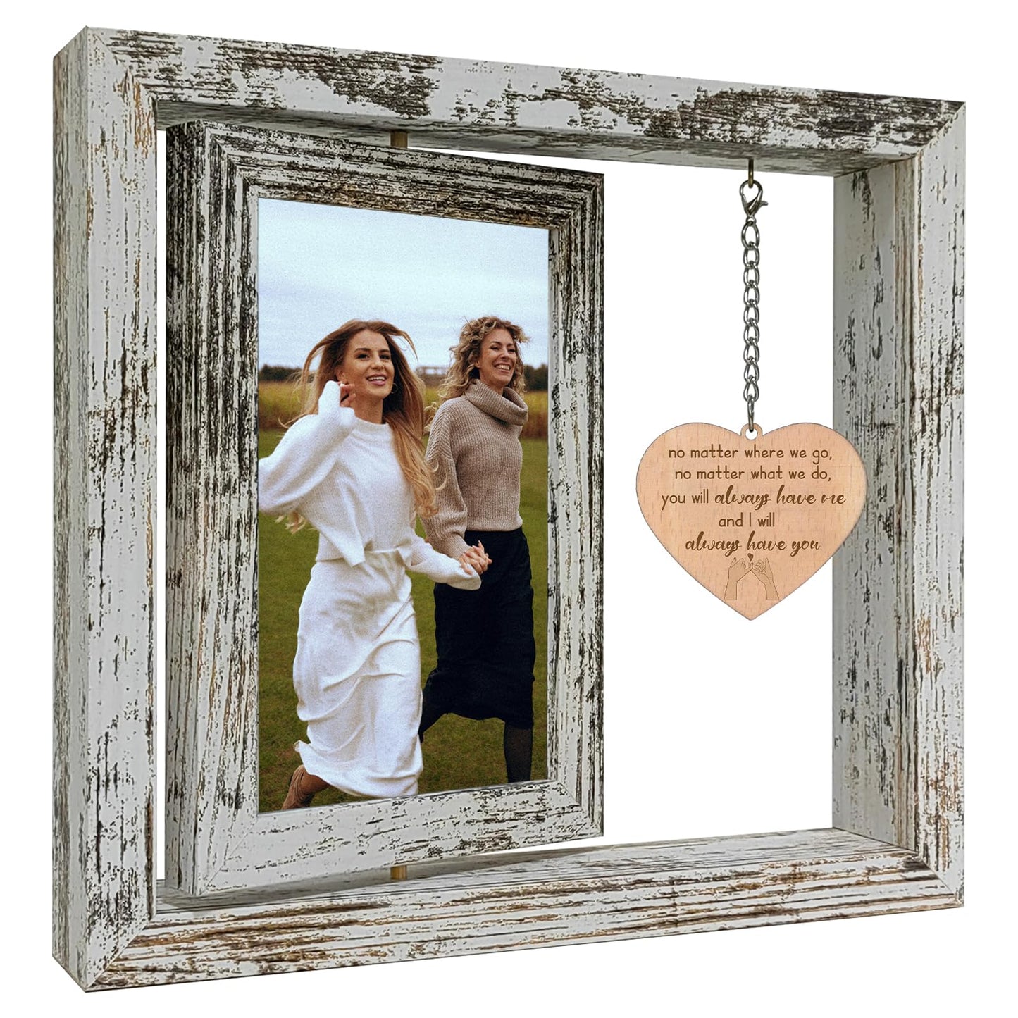 Friend Gifts for Women - No Matter Where We Go - No Matter What We Do - You Will Always Have Me and I Will Always Have You Wood Picture Frame Gifts for Friends Going Away Friendship (Dis Two 6x4 Inch)